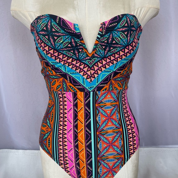 Hobie Treasure Strapless One Piece Swimsuit Junior's Sz M - Picture 9 of 16